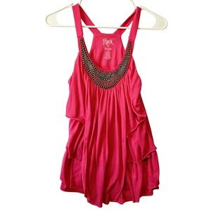 Rock 47 by Wrangler Women's Size S Hot Pink‎ Racerback Tank Accents